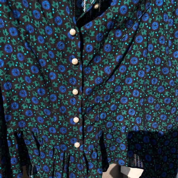 Anna Sui X Batsheva Cornflower Victorian Blouse Size 8 - Picture 10 of 11